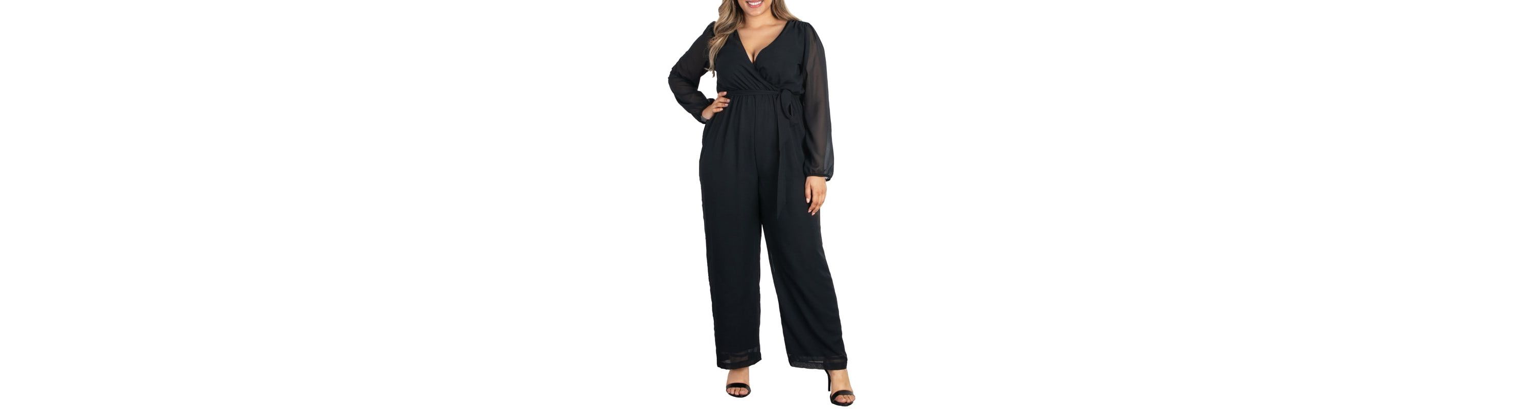 Womens Plus Size Celina Chiffon Jumpsuit