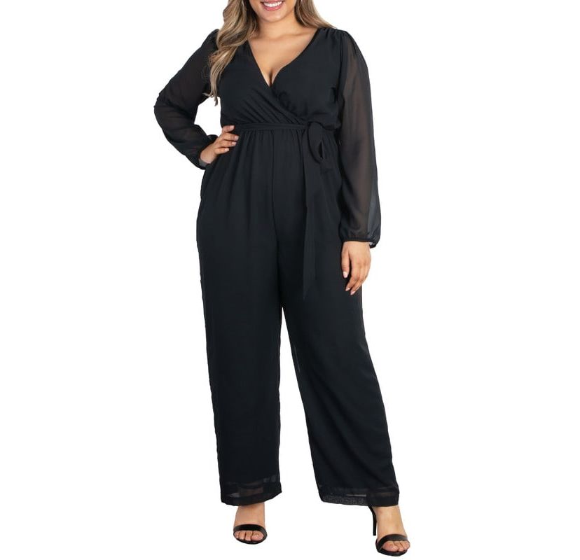 Womens Plus Size Celina Chiffon Jumpsuit