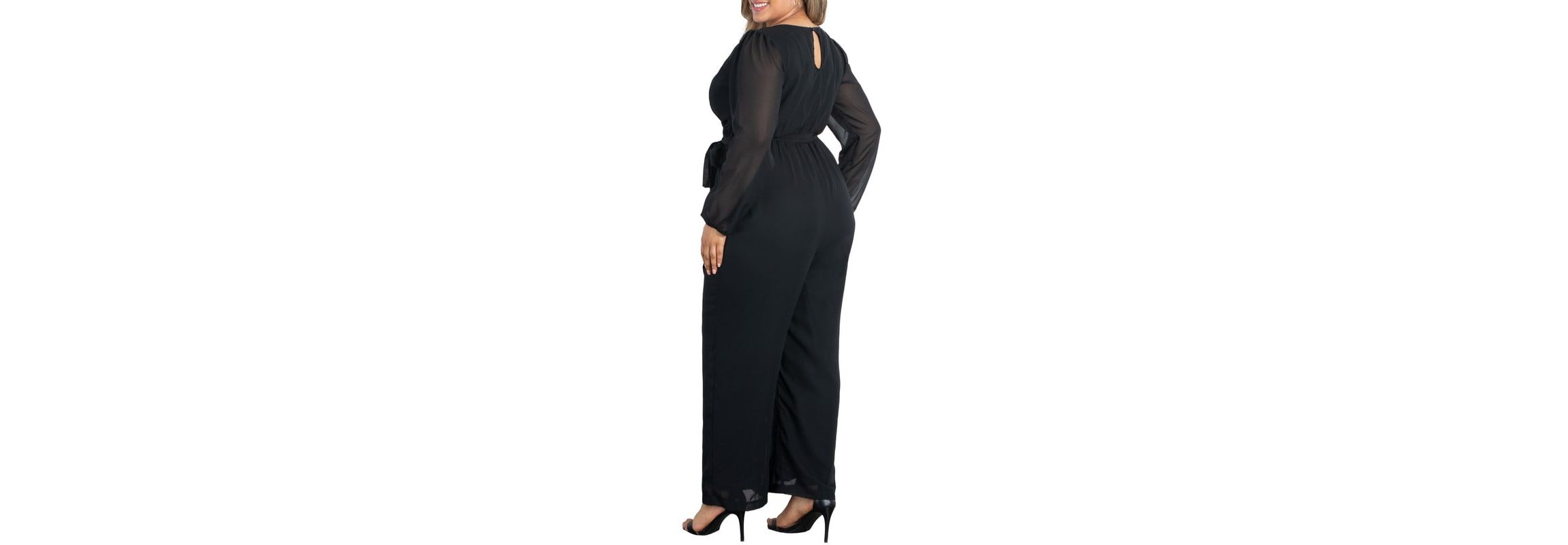 Womens Plus Size Celina Chiffon Jumpsuit