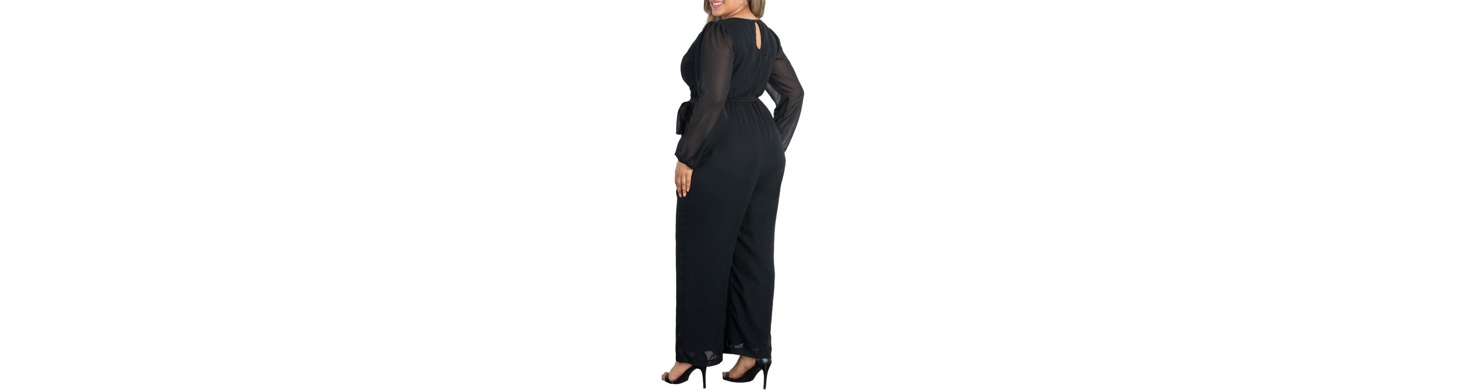 Womens Plus Size Celina Chiffon Jumpsuit
