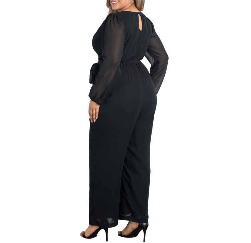 Womens Plus Size Celina Chiffon Jumpsuit
