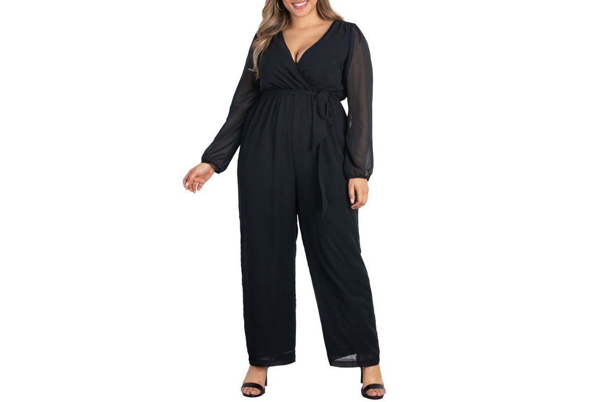 Womens Plus Size Celina Chiffon Jumpsuit