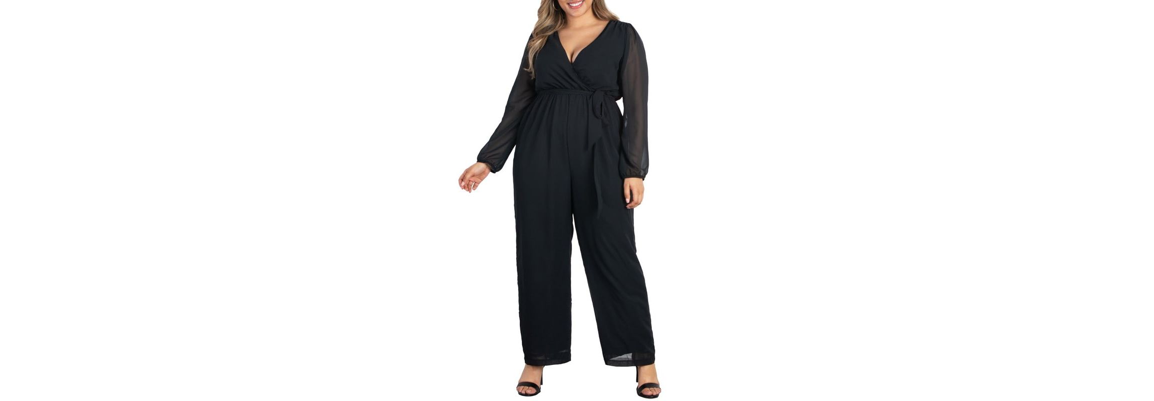 Womens Plus Size Celina Chiffon Jumpsuit