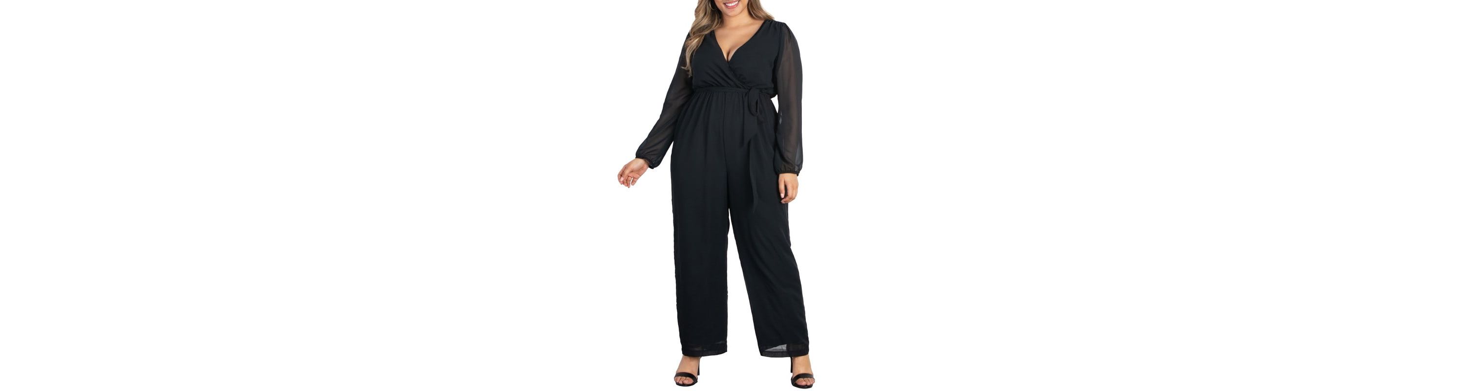Womens Plus Size Celina Chiffon Jumpsuit