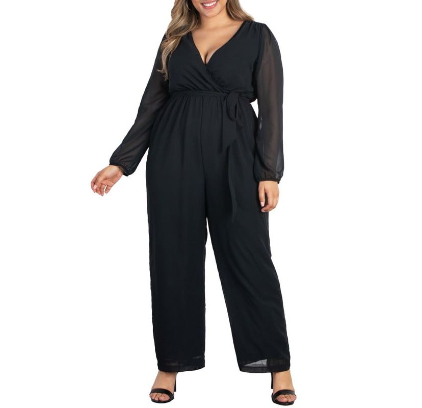 Womens Plus Size Celina Chiffon Jumpsuit