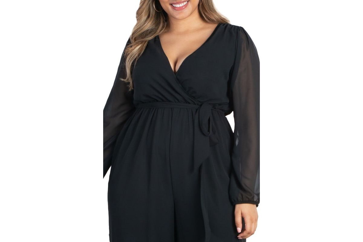 Womens Plus Size Celina Chiffon Jumpsuit