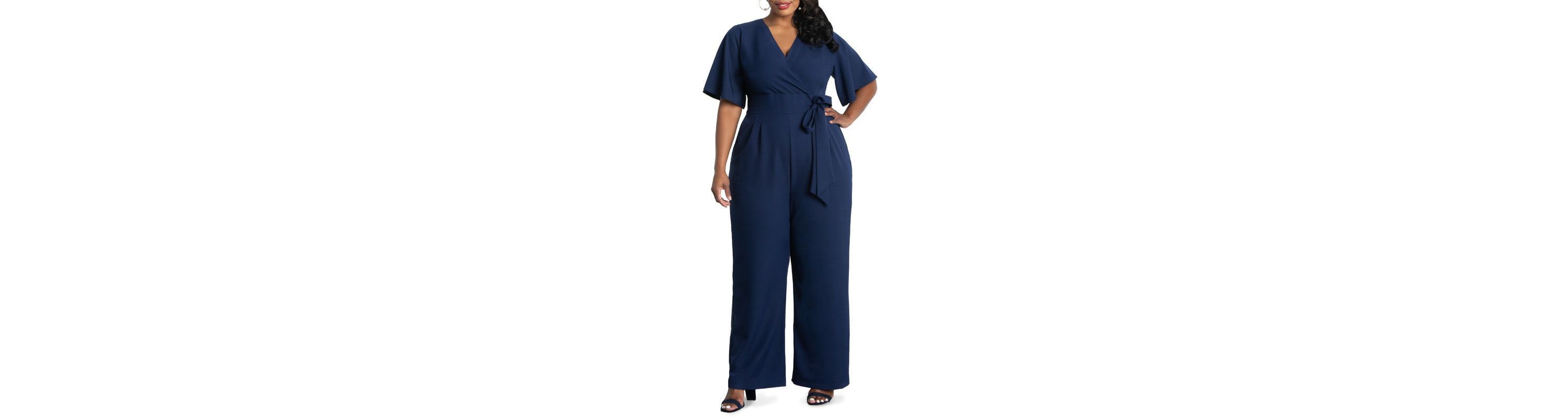 Womens Plus Size Charisma Crepe Jumpsuit