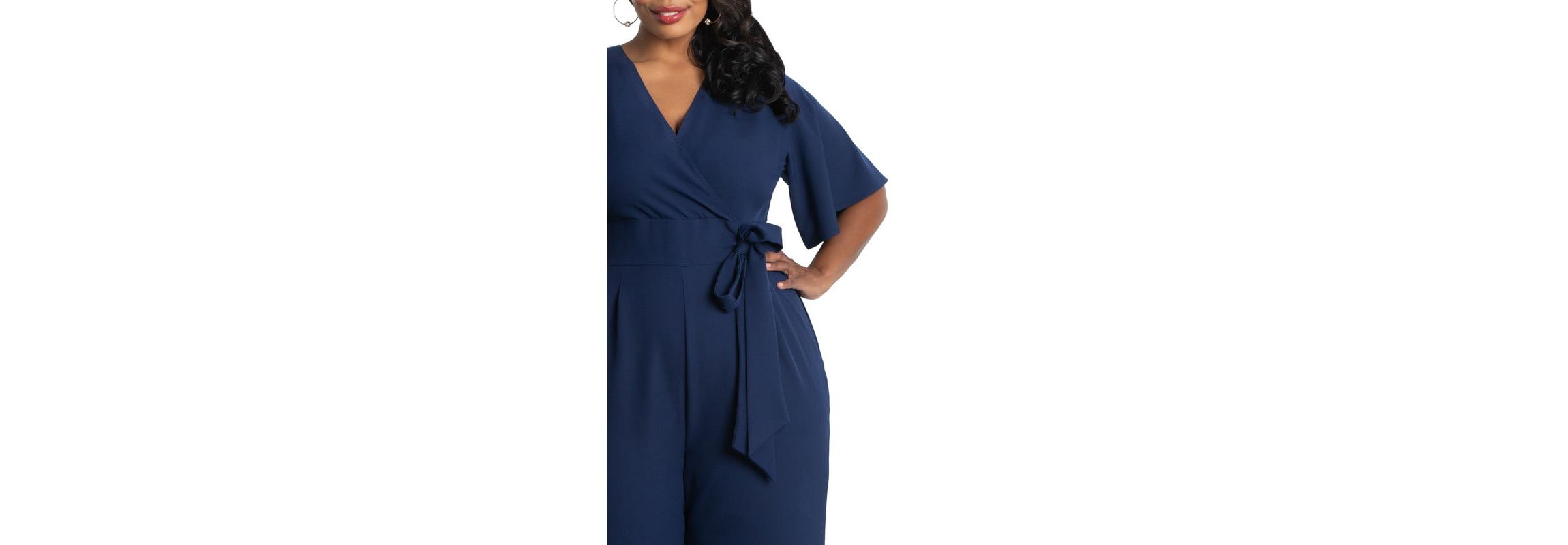 Womens Plus Size Charisma Crepe Jumpsuit