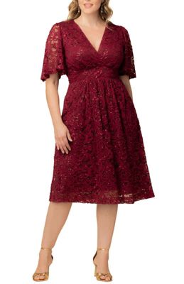 KIYONNA Women's Plus Size Starry Sequined Lace Cocktail Dress, 5X