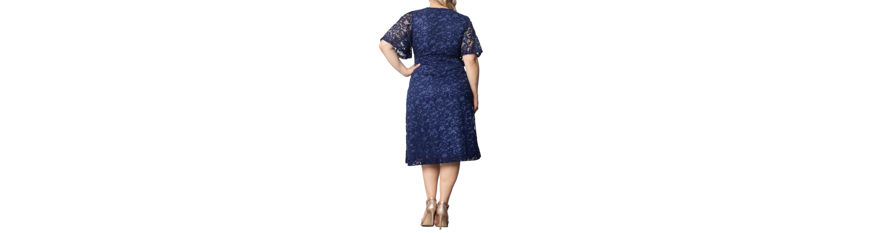 Womens Plus Size Starry Sequin Lace Cocktail Dress