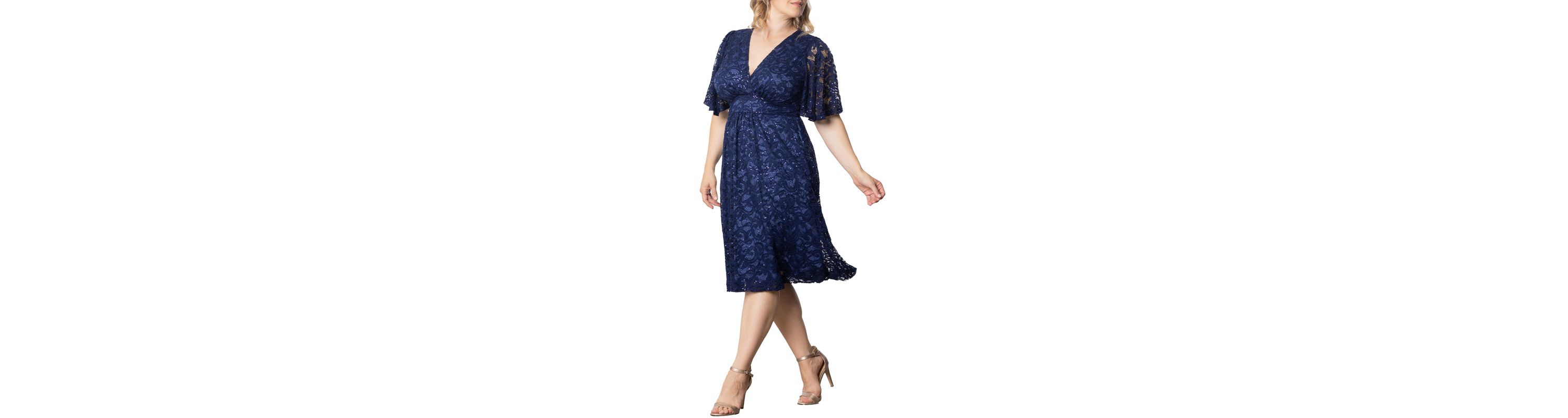 Womens Plus Size Starry Sequin Lace Cocktail Dress