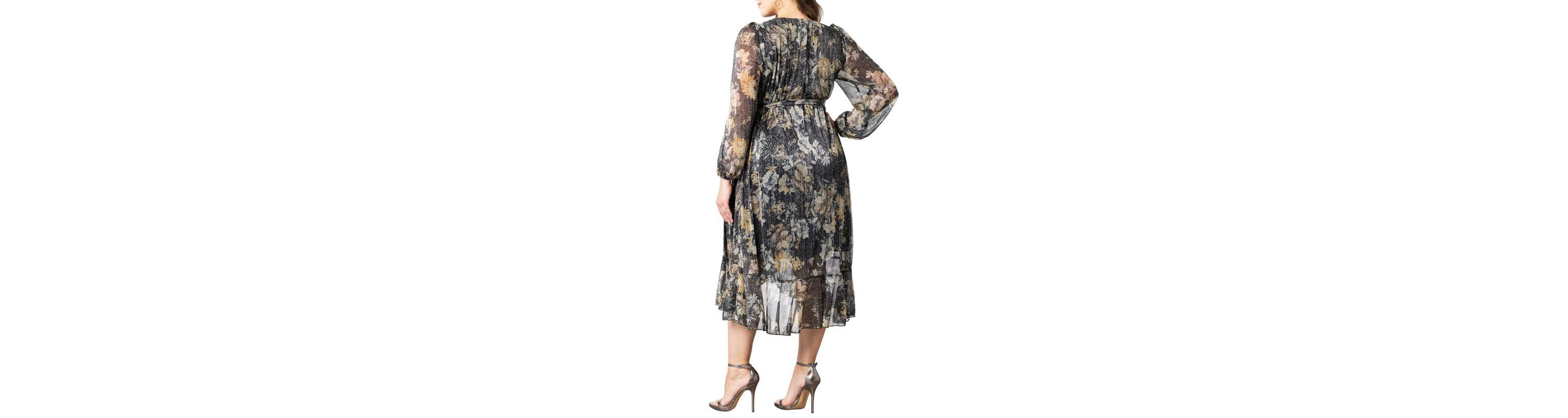 Womens Plus Size Clara Long Sleeve Chiffon Wrap Dress
