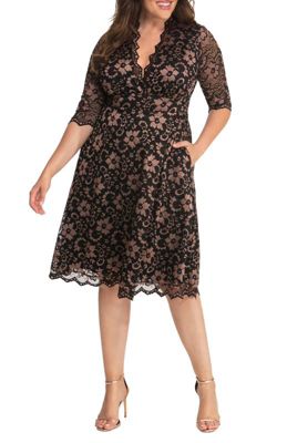 Women's Plus Mon Cherie Floral Lace Cocktail Dress