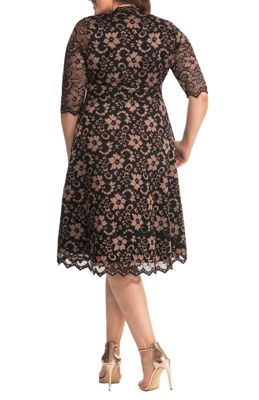 Women's Plus Mon Cherie Floral Lace Cocktail Dress