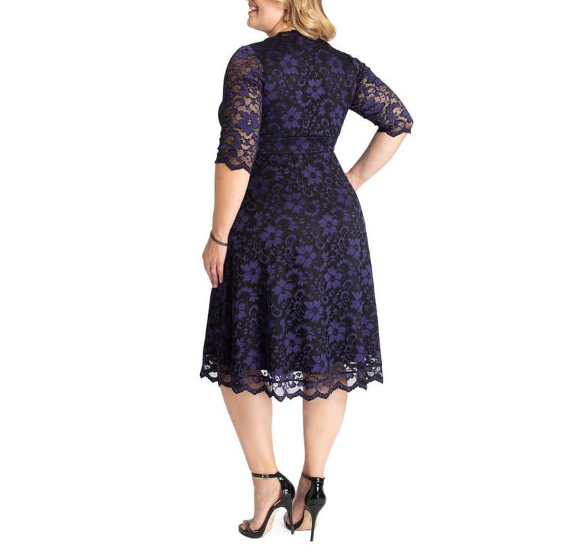 Womens Plus Size Mon Cherie Floral Lace Cocktail Dress