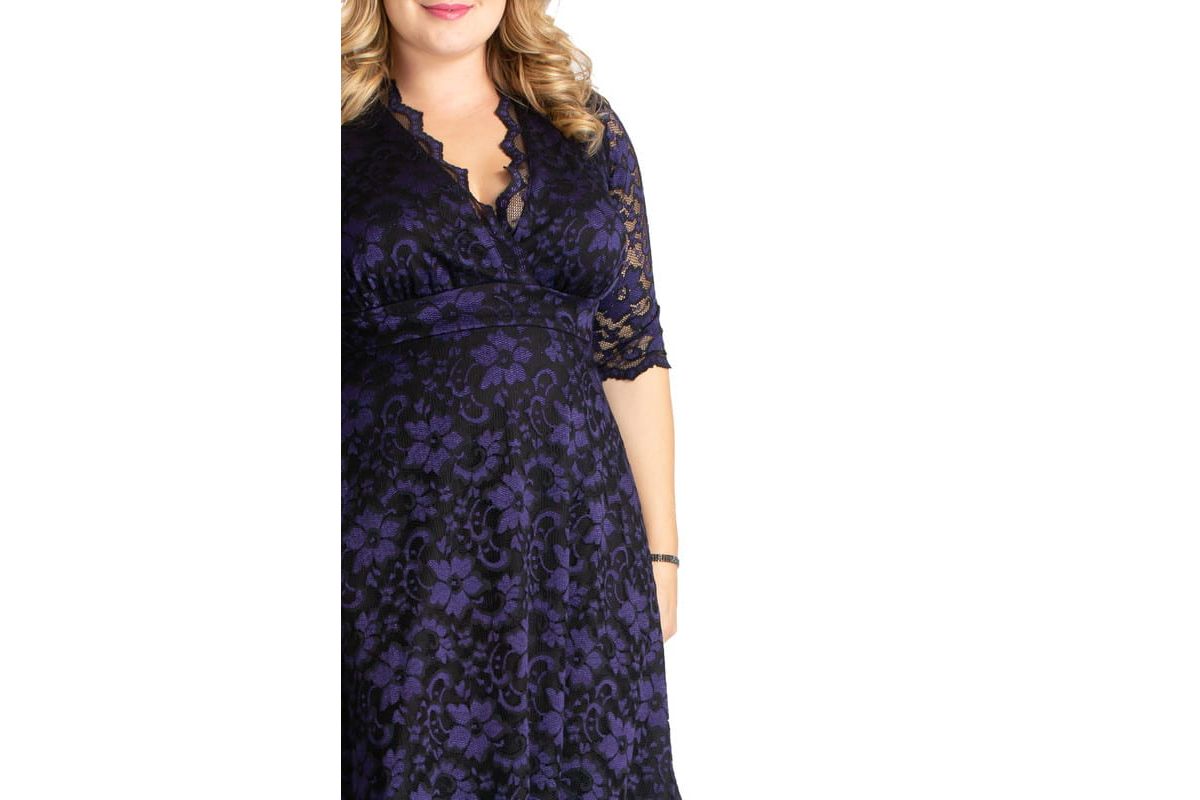 Womens Plus Size Mon Cherie Floral Lace Cocktail Dress