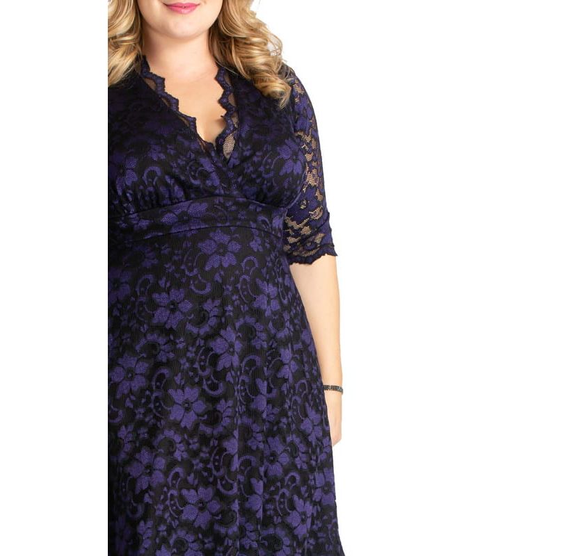 Womens Plus Size Mon Cherie Floral Lace Cocktail Dress