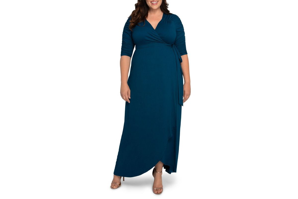 Womens Plus Size Meadow Dream Maxi Wrap Dress