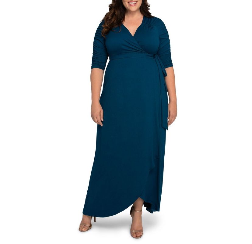 Womens Plus Size Meadow Dream Maxi Wrap Dress