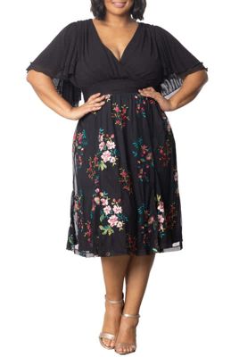 KIYONNA Women's Plus Size Lillian Embroidered Cocktail Dress, 5X