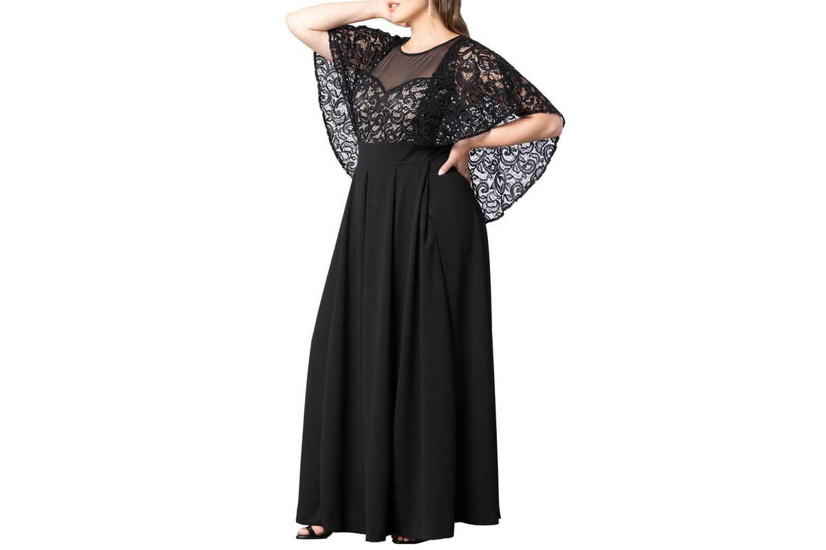 Womens Plus Size Alluring Sequins Lace Formal Jumpsuit