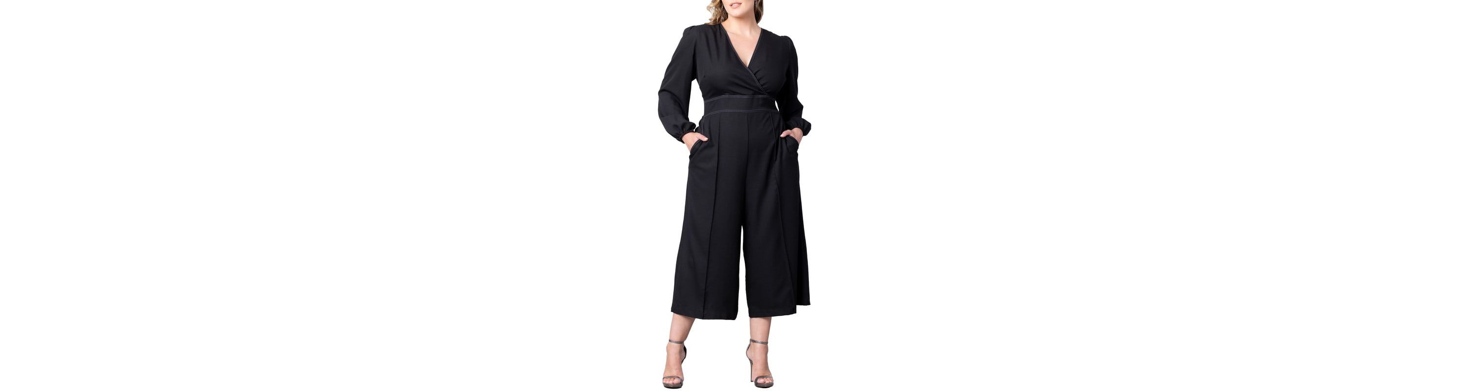 Womens Plus Size Tessa Cropped Wide Leg Jumpsuit