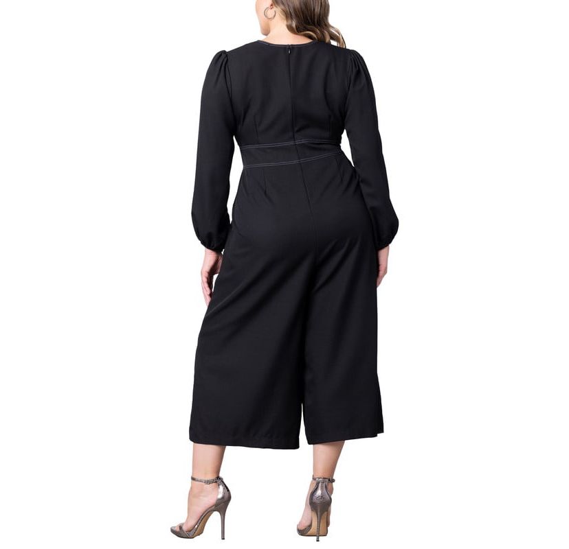 Womens Plus Size Tessa Cropped Wide Leg Jumpsuit