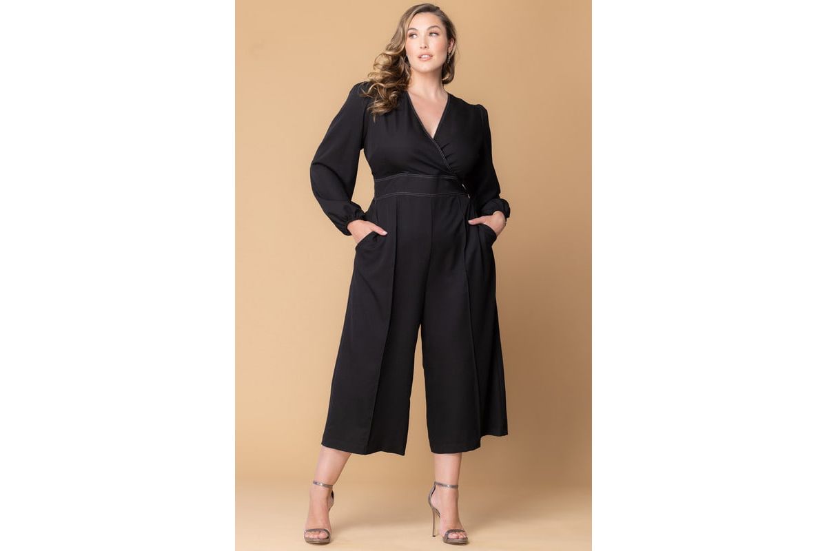 Womens Plus Size Tessa Cropped Wide Leg Jumpsuit
