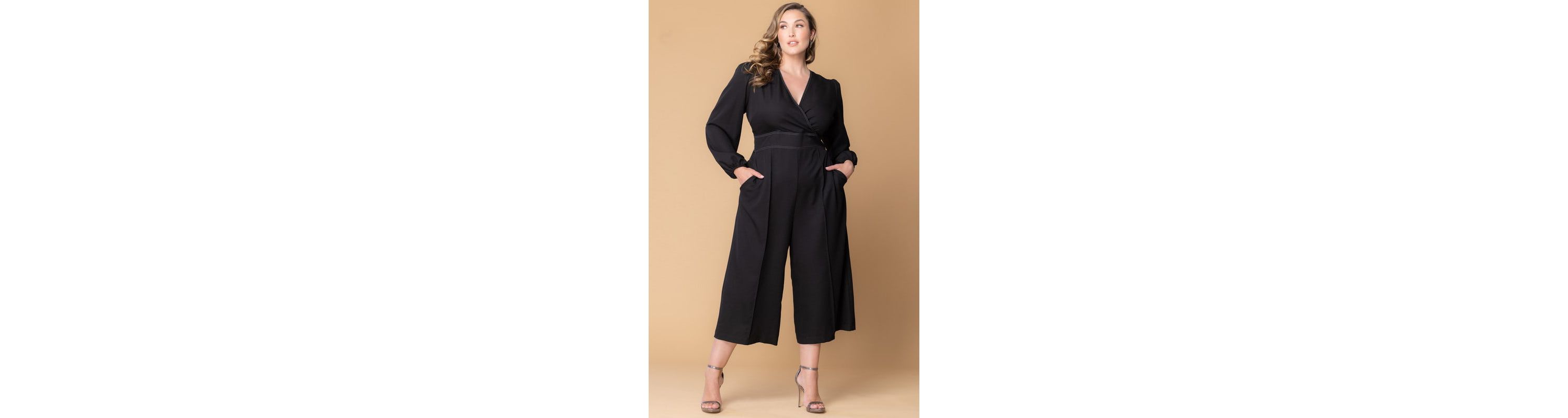 Womens Plus Size Tessa Cropped Wide Leg Jumpsuit