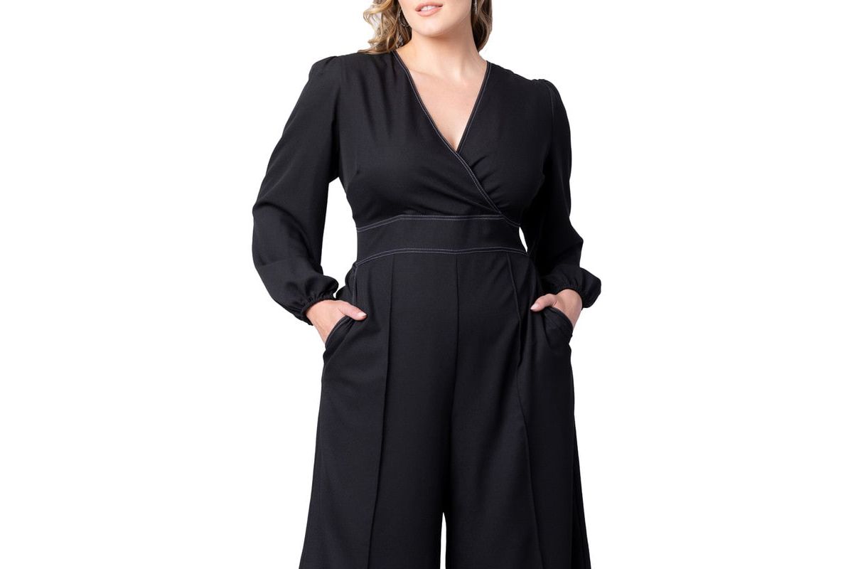 Womens Plus Size Tessa Cropped Wide Leg Jumpsuit