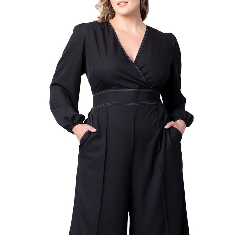 Womens Plus Size Tessa Cropped Wide Leg Jumpsuit