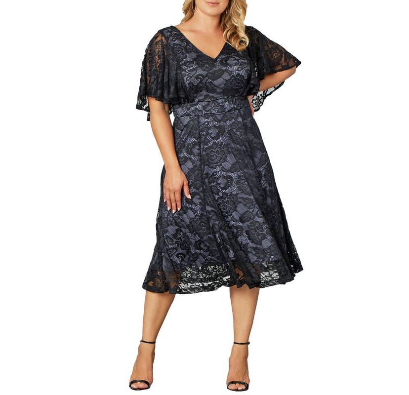 Womens Plus Size Camille Lace Cocktail Dress