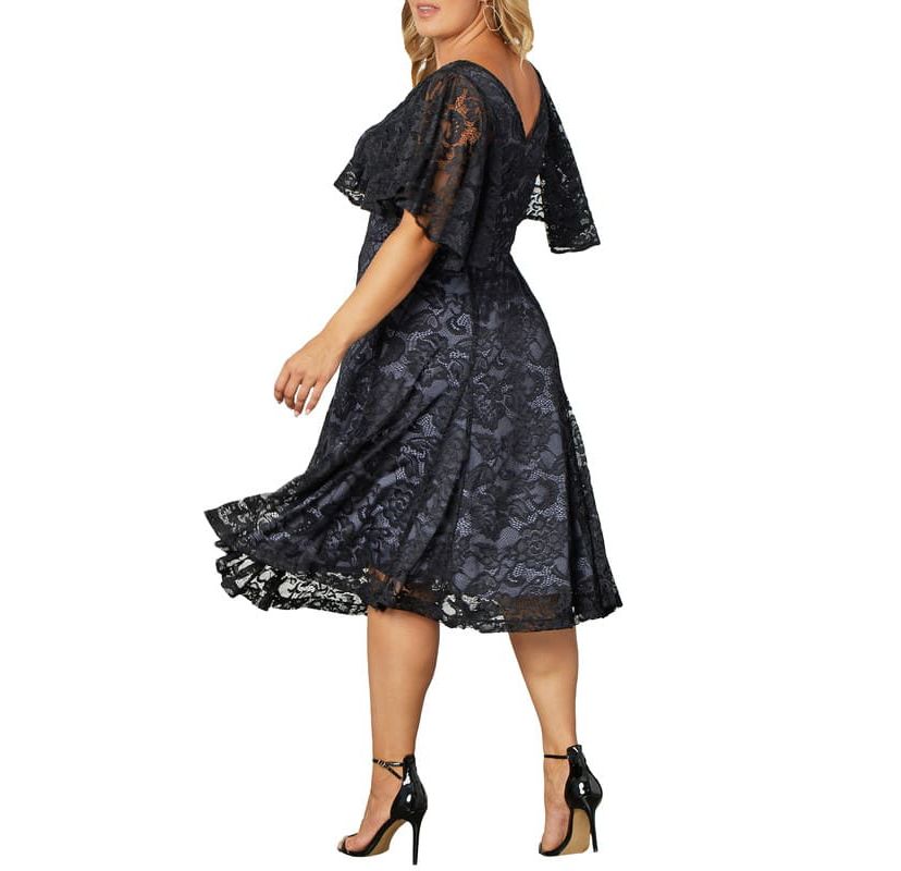 Womens Plus Size Camille Lace Cocktail Dress