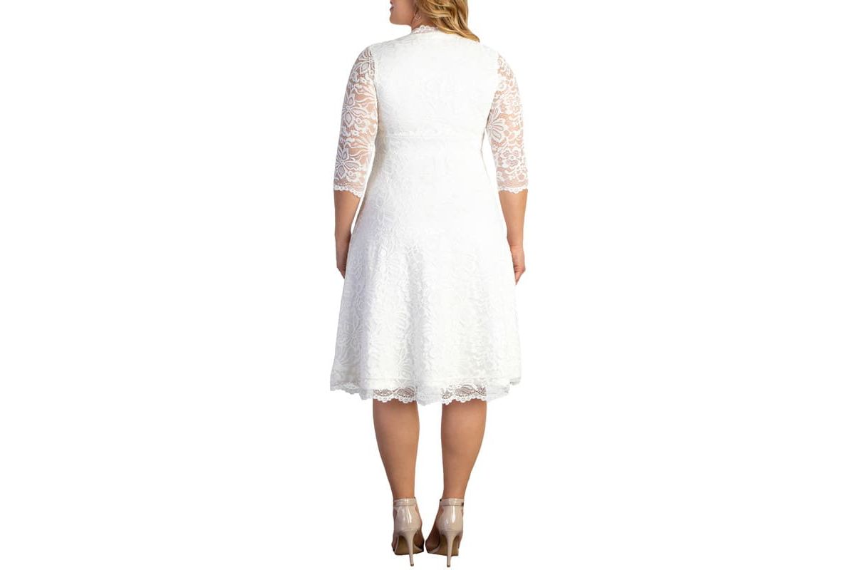 Womens Plus Size Bella Lace A-Line Cocktail Dress