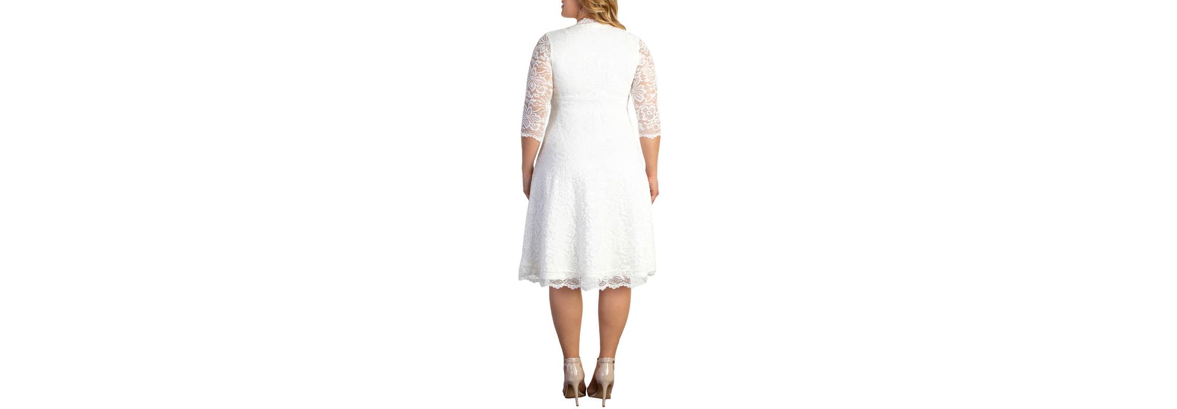 Womens Plus Size Bella Lace A-Line Cocktail Dress