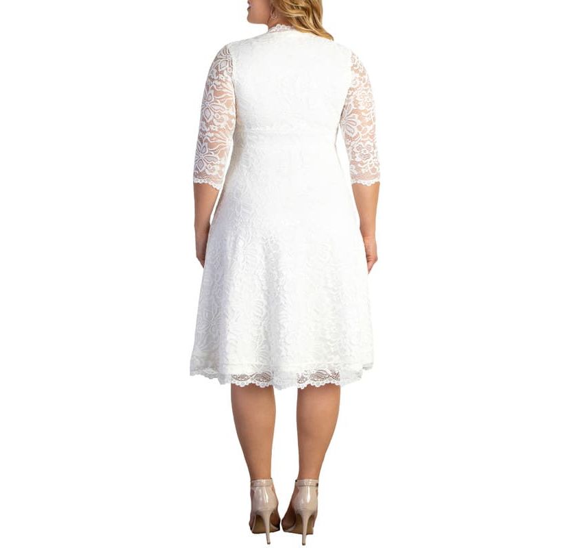 Womens Plus Size Bella Lace A-Line Cocktail Dress