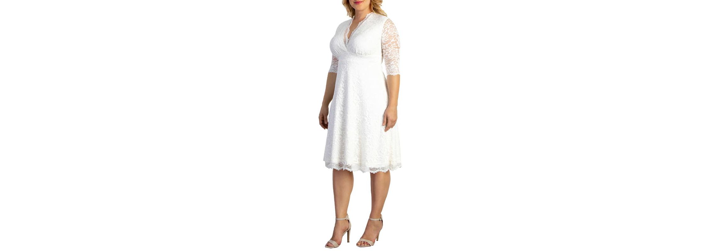 Womens Plus Size Bella Lace A-Line Cocktail Dress