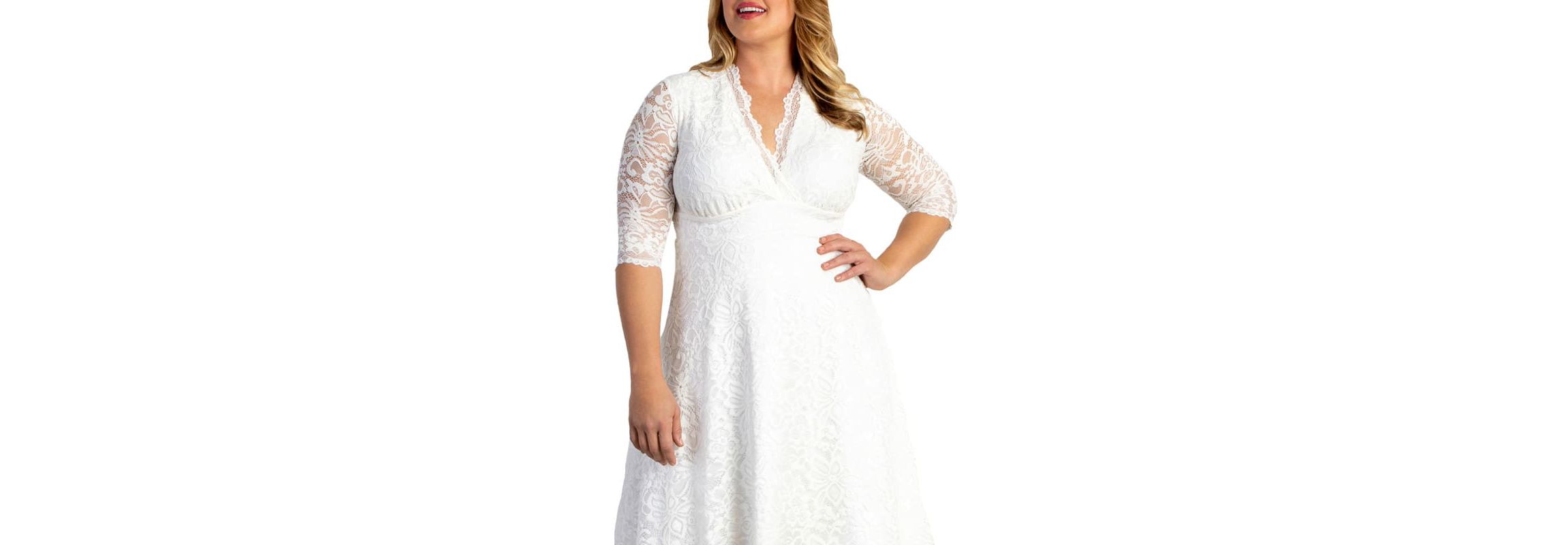 Womens Plus Size Bella Lace A-Line Cocktail Dress