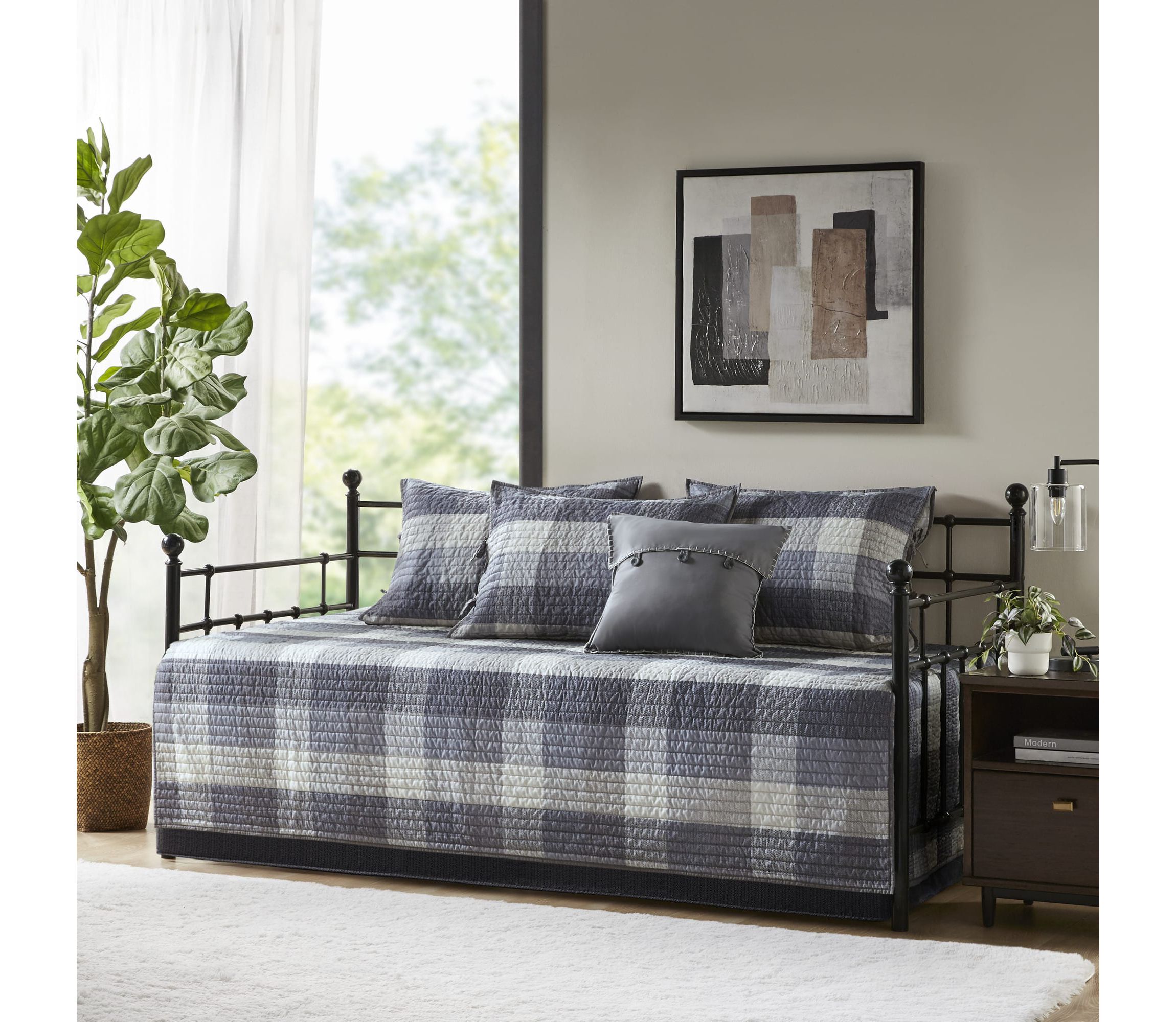 Ridge 6 Piece Reversible Plaid Daybed Cover Set