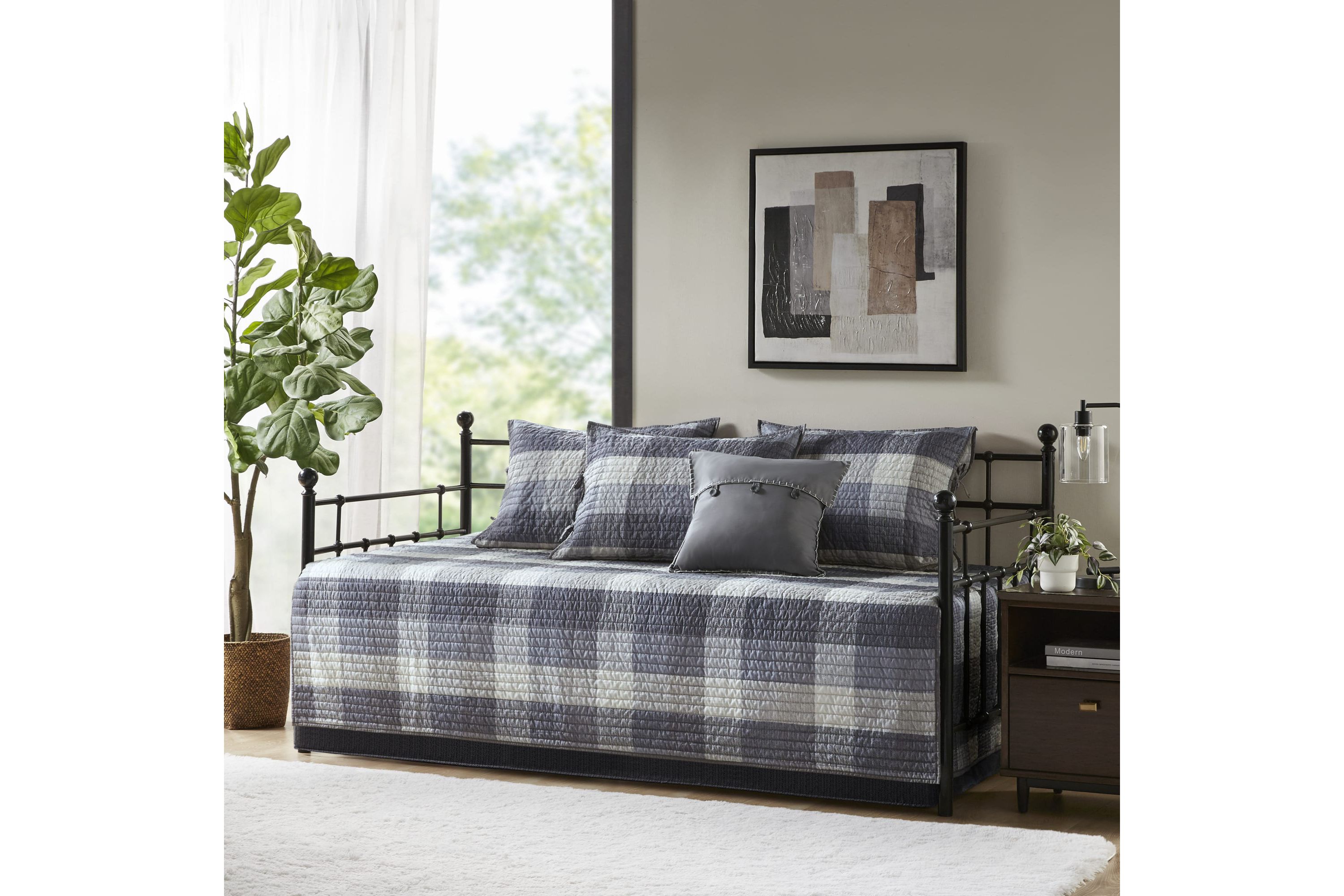 Ridge 6 Piece Reversible Plaid Daybed Cover Set