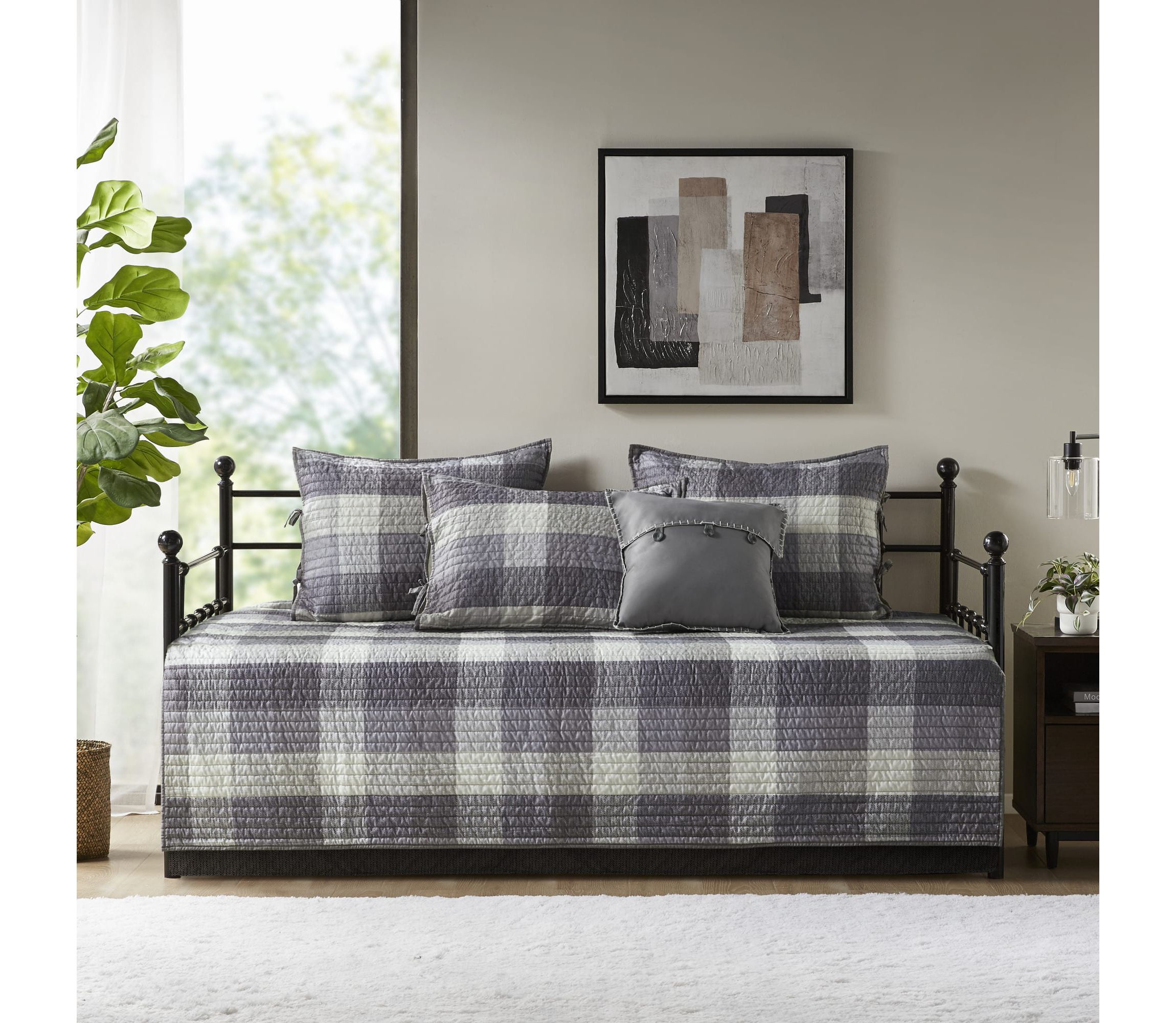 Ridge 6 Piece Reversible Plaid Daybed Cover Set