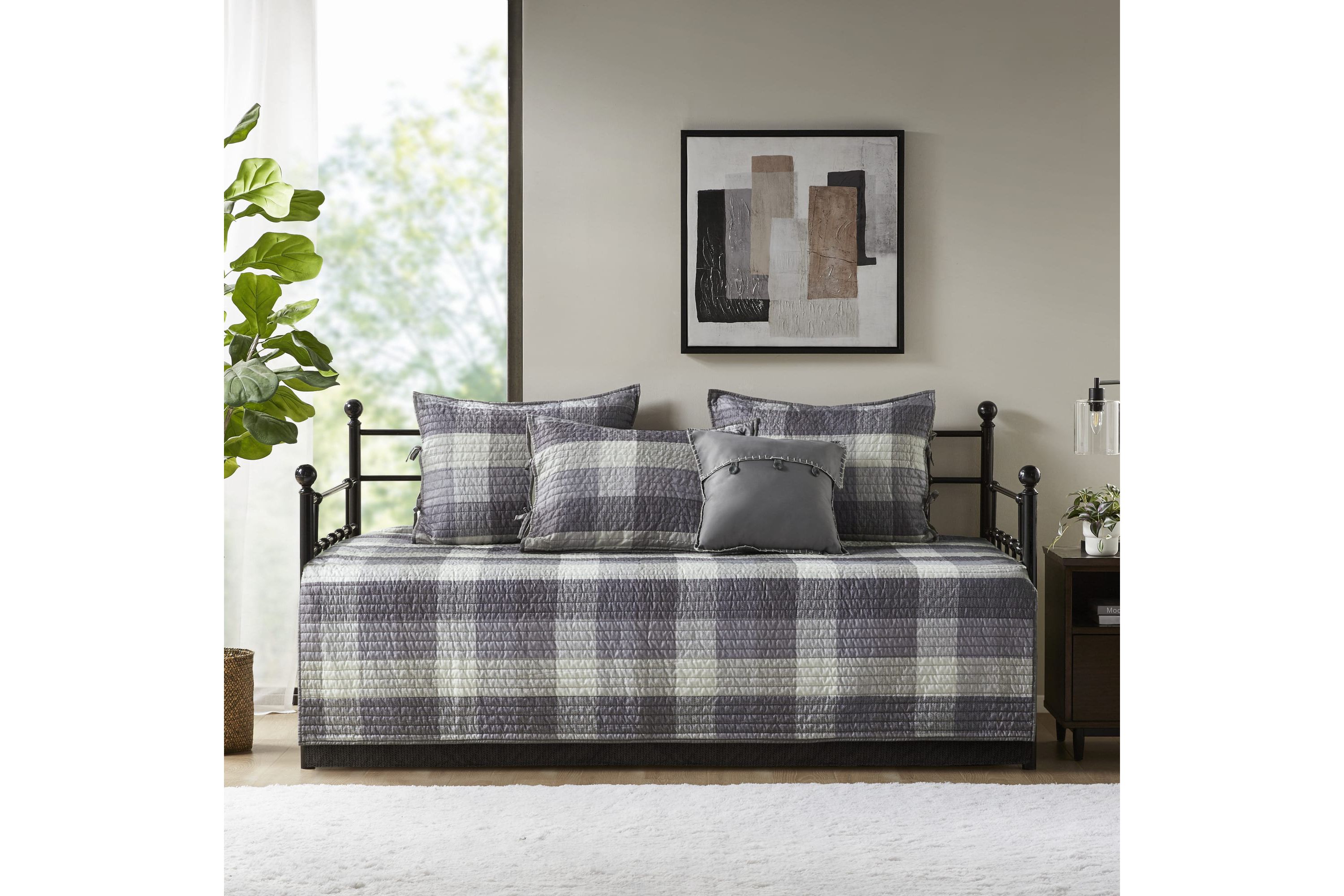 Ridge 6 Piece Reversible Plaid Daybed Cover Set