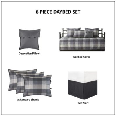 Ridge 6 Piece Reversible Plaid Daybed Cover Set