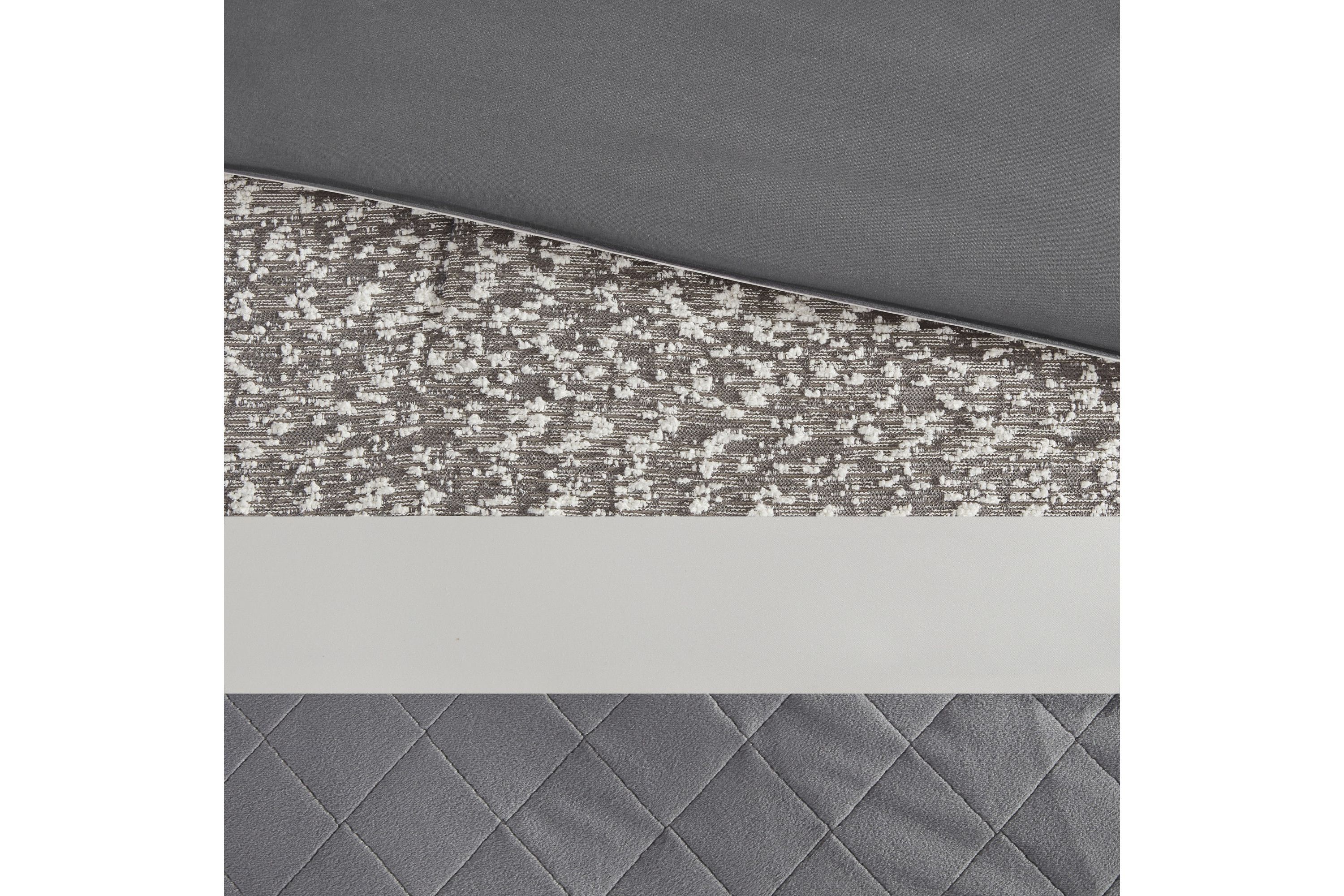 Amelia 5 Piece Textured Jacquard Stripe Comforter Set with Throw Pillows