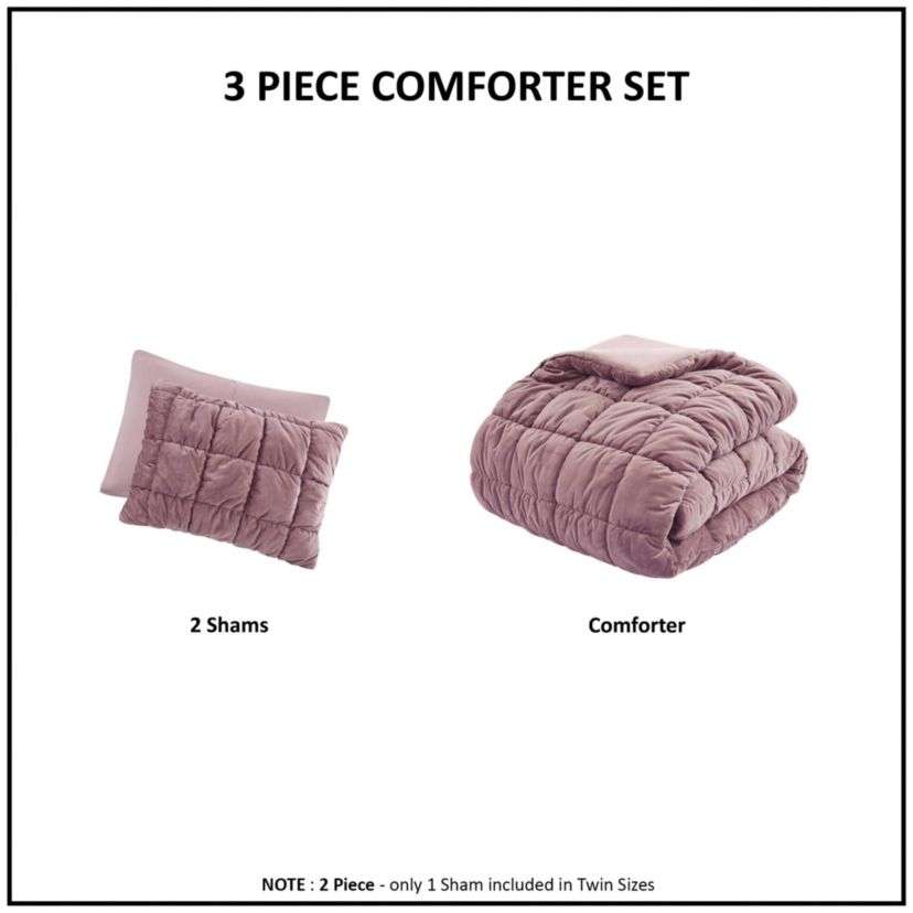 Velvet Dream Puff 2 Piece Comforter Set