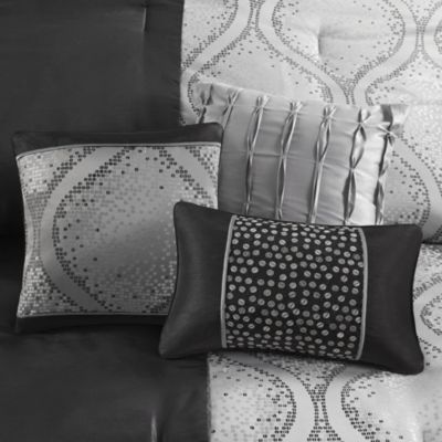 Lori 6 Piece Jacquard Comforter Set with Throw Pillows
