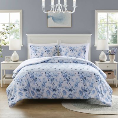 Christa Floral Striped Duvet Cover Set