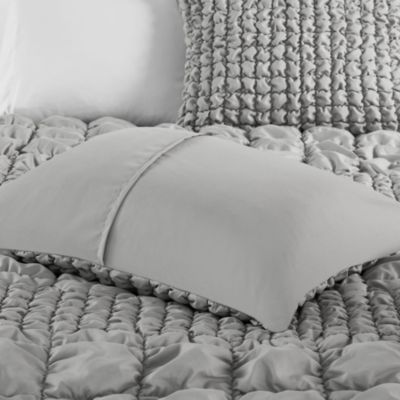 Evelyn 3 Piece Stripe Ruched Comforter Set