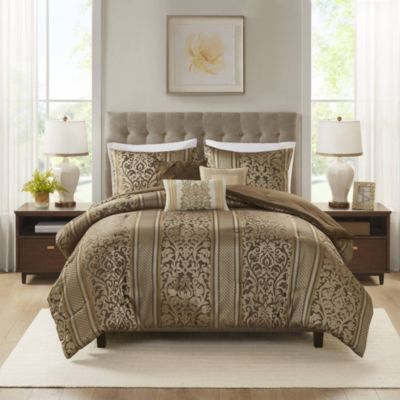 Bella 6 Piece Jacquard Comforter Set with Throw Pillows