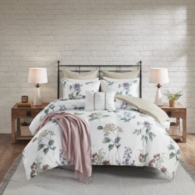 Zennia 7 Piece Printed Seersucker Comforter Set with Throw Blanket